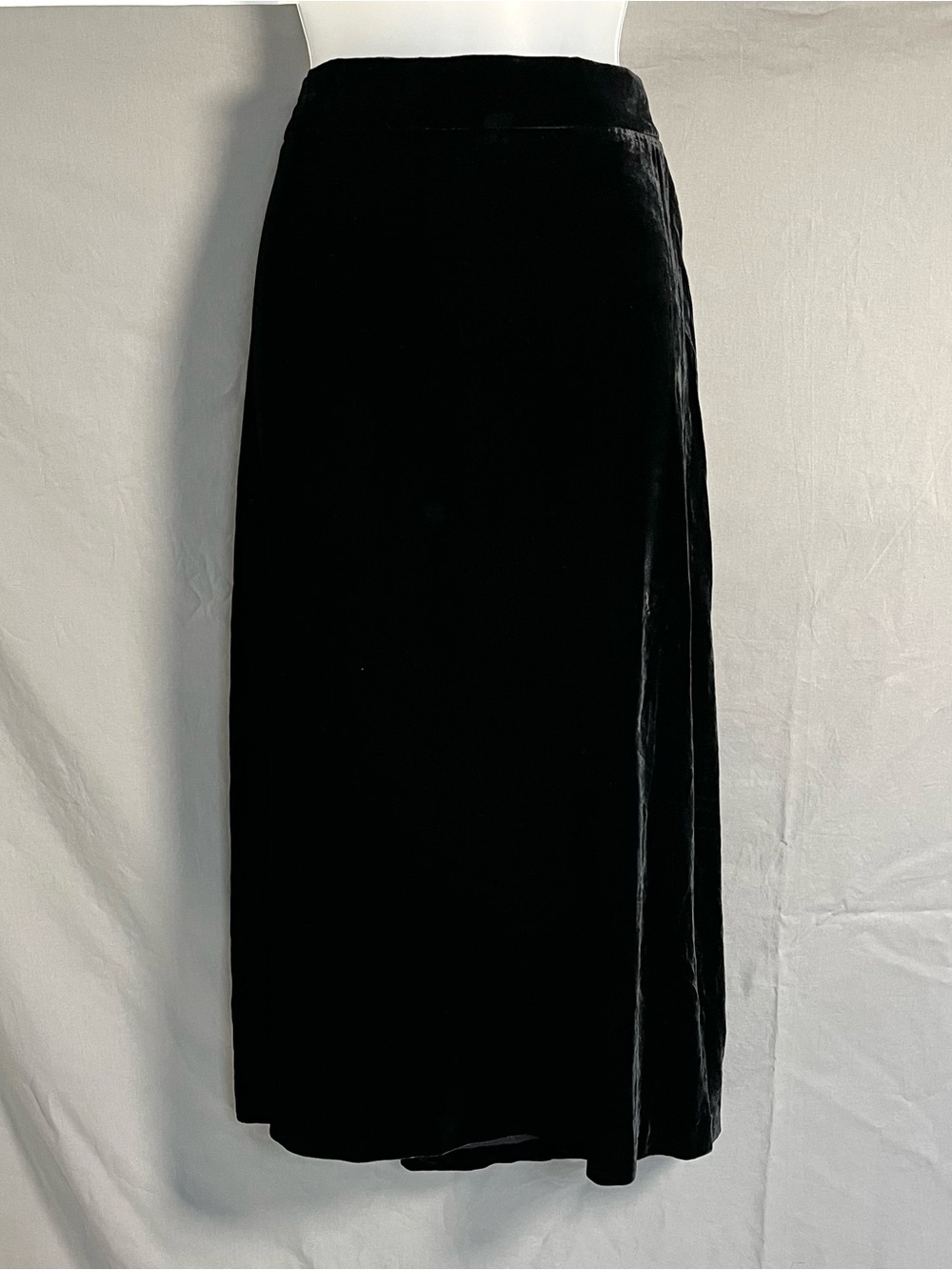 Vintage Elisabeth Liz Claiborne Silk Velvet Maxi Skirt Black Petite 16